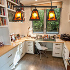 DecorBites™ Rustic Trapezoid Metal Pendant Light - 3 Lights - Ideal for Dining Room & Island Lighting