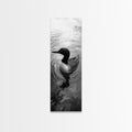 Water Loon, Lake Bird, Floating Wildlife, Nature Stillness, Serene Waterfowl Framed Canvas Print, Cabin Wall Art Rustic Lakehouse Decor