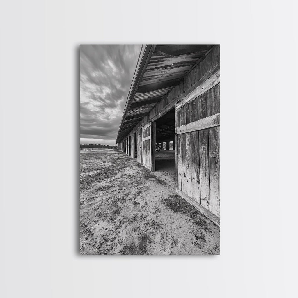 Rustic Barn, Weathered Wood, Country Charm, Canvas Print, Farmhouse Wall Art, Autumn Decor, Entryway Rustic Home Accent, Living Room Art