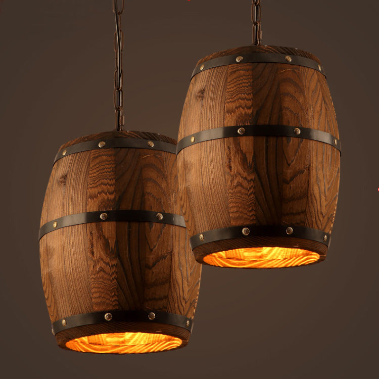 Wine Barrel Wooden Chandelier