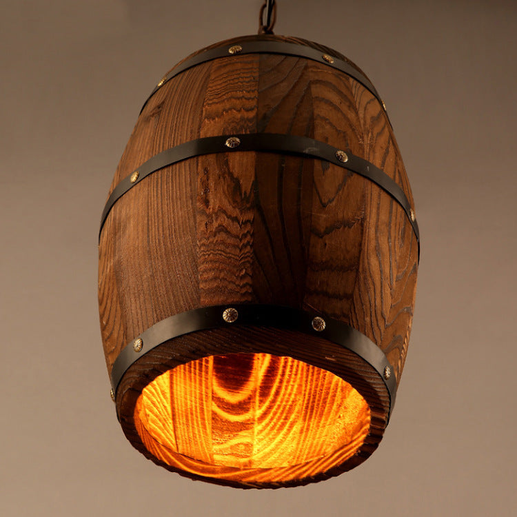 Wine Barrel Wooden Chandelier