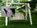 Wooden Porch Swing with Canopy