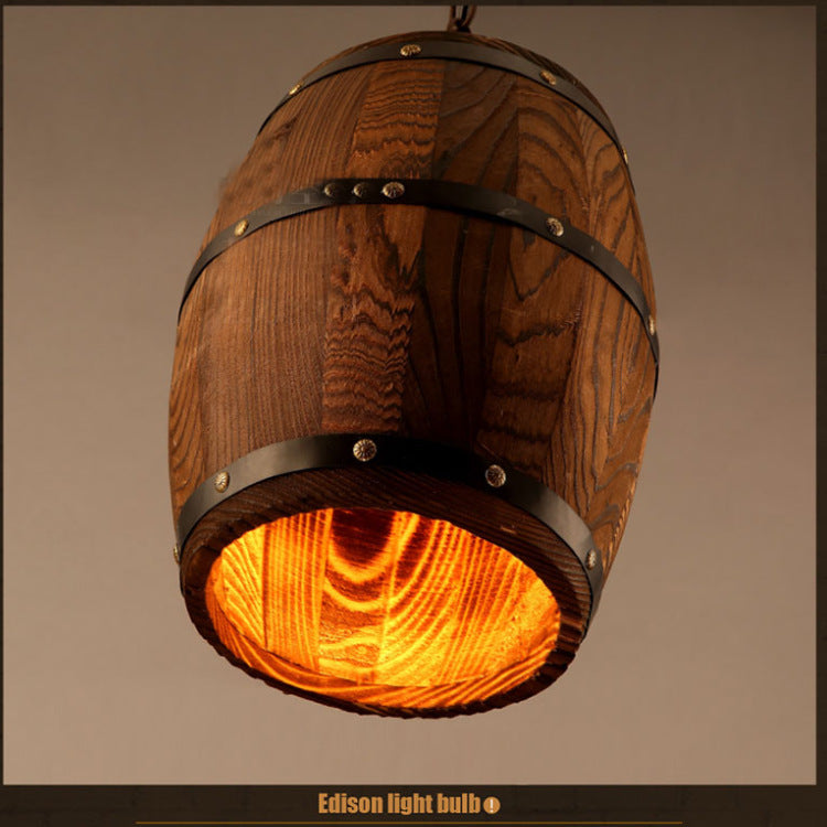 Wine Barrel Wooden Chandelier