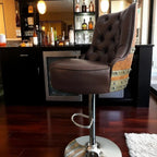 Luxury Oak Barrel Bar Stool - Adjustable Hydraulic Base - Handcrafted Reclaimed Oak Barrel Chair - Pub & Whiskey Barrel Seating - Rustic Home Decor
