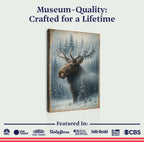 Snowy Forest Moose Double Exposure Wall Art
