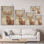 Portrait of a Deer in Winter, Framed Canvas print, Winter Decor, Winter Not Christmas Wall Art, Seasonal Decor