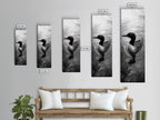 Water Loon, Lake Bird, Floating Wildlife, Nature Stillness, Serene Waterfowl Framed Canvas Print, Cabin Wall Art Rustic Lakehouse Decor