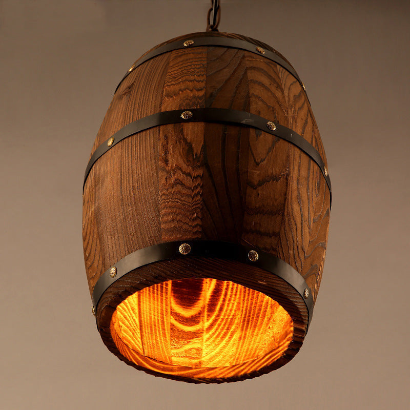 Wine Barrel Wooden Chandelier