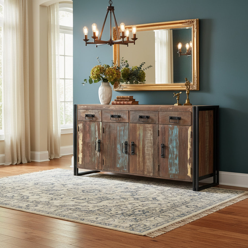 Reclaimed Wood 4 Door 4 Drawer Sideboard