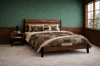 Emery Bed Frame & Nightstand Set - Acacia Solid Wood Bedroom Furniture