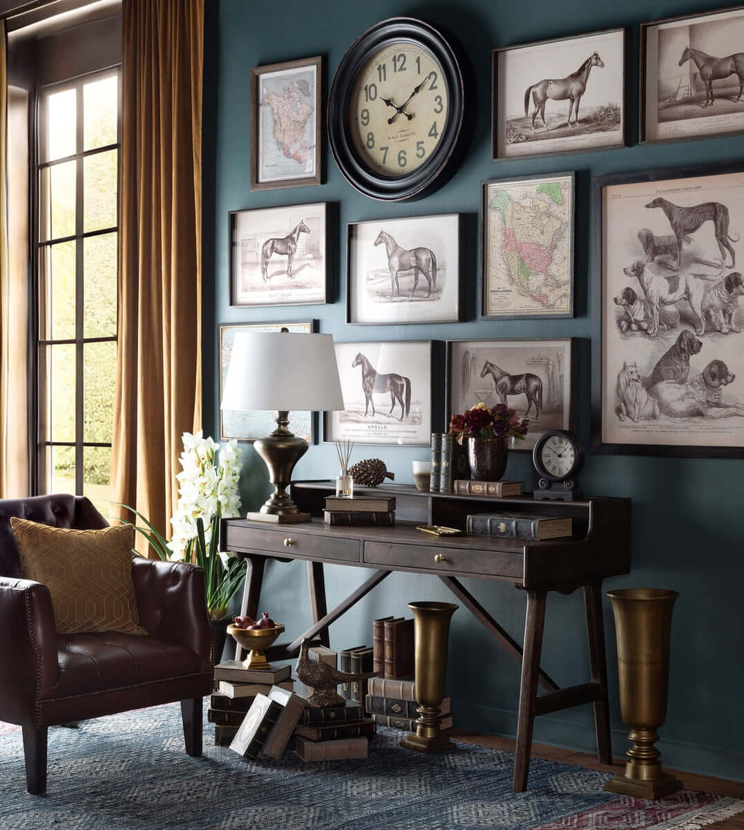 Tufted Leather Club Chair in Cordovan Brown with Nailhead Trim