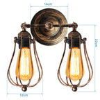 DecorBites™ Adjustable Industrial Wall Light Rustic Wire Metal Cage Sconce