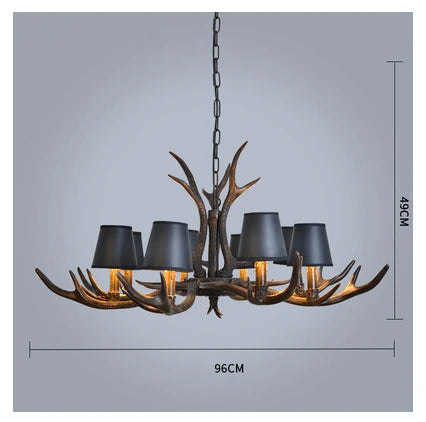 DecorBites™ Antler Chandelier: Retro Resin Pendant Lamp for Living Room, Modern Rustic Lighting