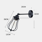 DecorBites™ Adjustable Industrial Wall Light Rustic Wire Metal Cage Sconce