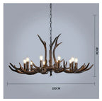 DecorBites™ Antler Resin Chandelier: American Country Retro Style LED Hanging Lamp