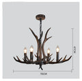 DecorBites™ Antler Resin Chandelier: American Country Retro Style LED Hanging Lamp