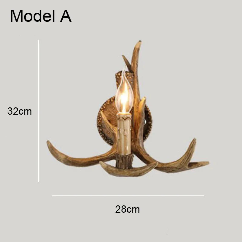 DecorBites™ Antler Chandelier: American Retro Resin Horn Deer Lamps for Rustic Indoor Decor