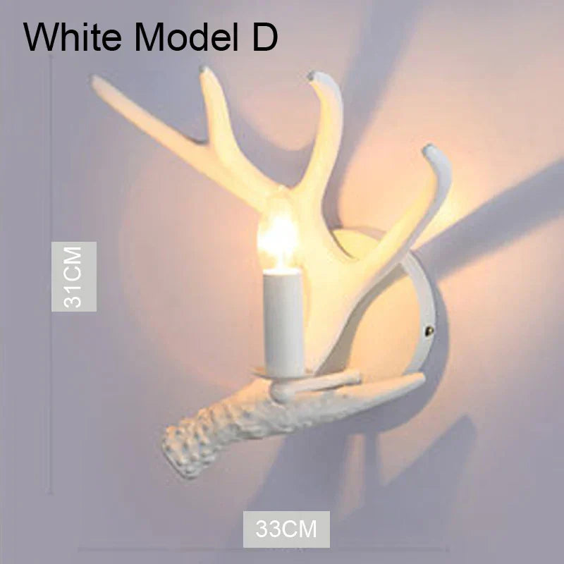 DecorBites™ Deer Antler Chandelier: American Retro Resin Horn Lamps for Rustic Home Decor