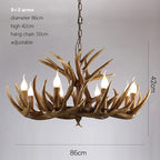 DecorBites™ Deer Antler Chandelier: American Retro Resin Horn Lamps for Rustic Home Decor