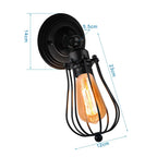 DecorBites™ Adjustable Industrial Wall Light Rustic Wire Metal Cage Sconce