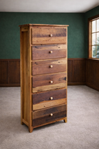 Reclaimed Wormy Chestnut Barn Wood - Tallboy Dresser - Front