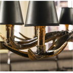 DecorBites™ Antler Resin Chandelier: American Country Retro Style LED Hanging Lamp