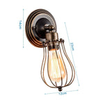 DecorBites™ Adjustable Industrial Wall Light Rustic Wire Metal Cage Sconce
