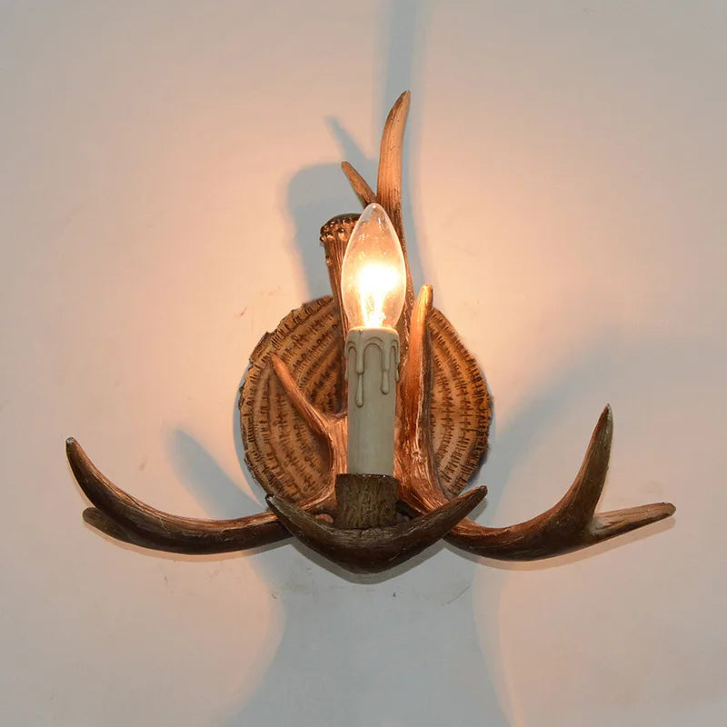 DecorBites™ Antler Resin Wall Lamp for Living Room Corridor Restaurant Hotel Bar