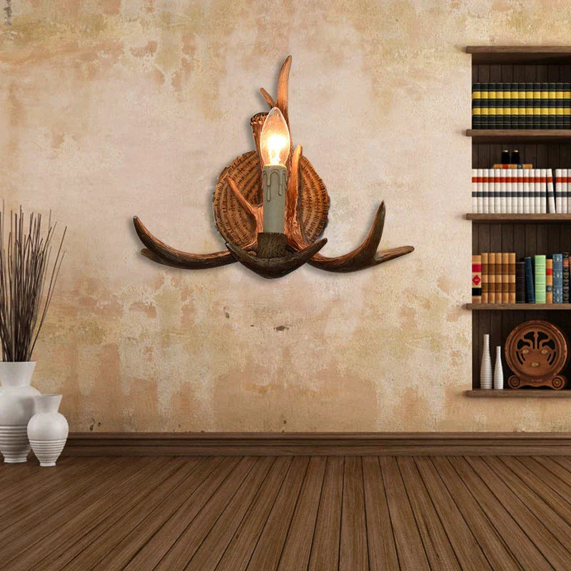 DecorBites™ Antler Resin Wall Lamp for Living Room Corridor Restaurant Hotel Bar