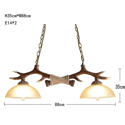 DecorBites™ Antler Resin Chandelier: Nordic Pendant Light for Living/Dining Room, Bar, Cafe