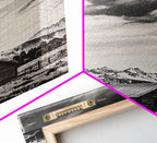 Rustic Cabin, Smoky Mountain Art, Black and White Landscape, Western Wall Art, Wabi Sabi Art, Farmhouse Decor, Canvas Print