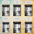 Rustic Porch View, Cabin Serenity, Lakefront Rocking Chairs, Framed Canvas Print, Farmhouse Wall Art, Living Room Decor, Fall Home Style