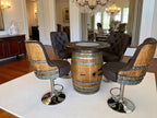 Luxury Oak Barrel Bar Stool - Adjustable Hydraulic Base - Handcrafted Reclaimed Oak Barrel Chair - Pub & Whiskey Barrel Seating - Rustic Home Decor