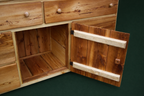 Rustic Pine Lodge Dresser With Sweater Cabinet - Open Sweater Cabinet
