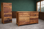 Reclaimed Wormy Chestnut - 6-Drawer Dresser With Tallboy Dresser - Front View