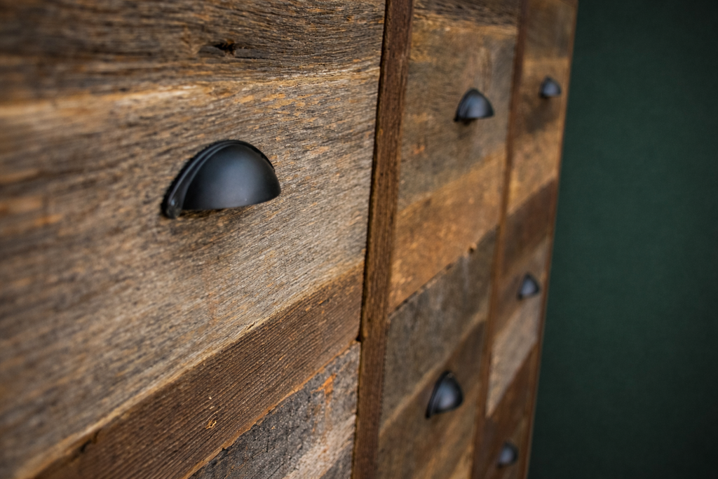 Rustic Reclaimed Barn Wood - 6-Drawer Dresser - Drawer Close Up