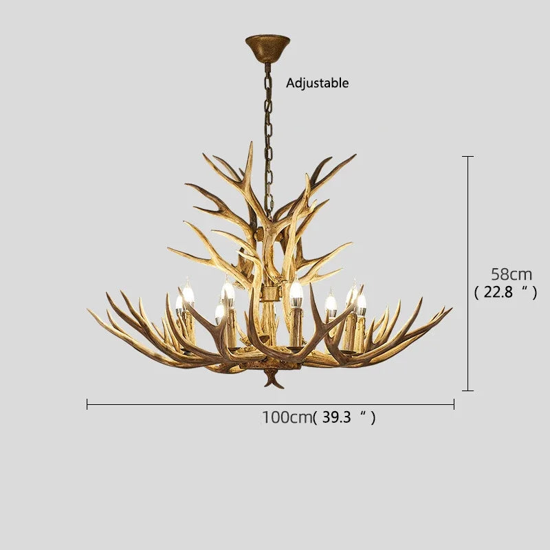 DecorBites™ Antler LED Chandeliers: Creative Retro Resin Pendant Lamps for Home & Hospitality Lighting