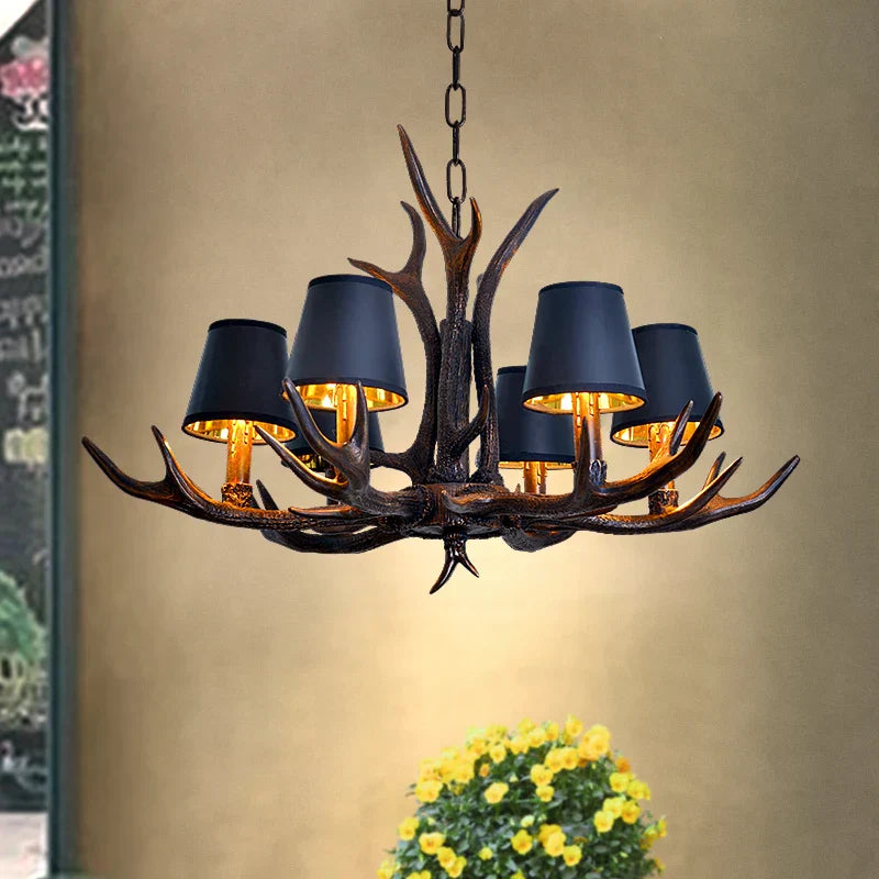 DecorBites™ Antler Chandelier: Country Rustic Vintage Loft Lighting for Bedroom, Dining Room & Restaurant