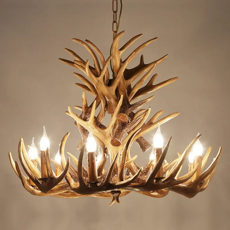 DecorBites™ Antler Chandelier Ceiling Lamp Mid Century Modern Lighting