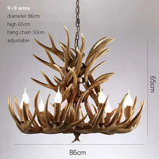 DecorBites™ Antler Chandelier Ceiling Lamp Mid Century Modern Lighting