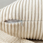 DecorBites™ Corduroy Striped Throw Pillow Covers - Soft Decorative Cushion Cases