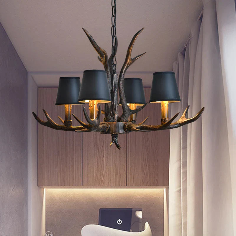 DecorBites™ Antler Chandelier: Country Rustic Vintage Loft Lighting for Bedroom, Dining Room & Restaurant