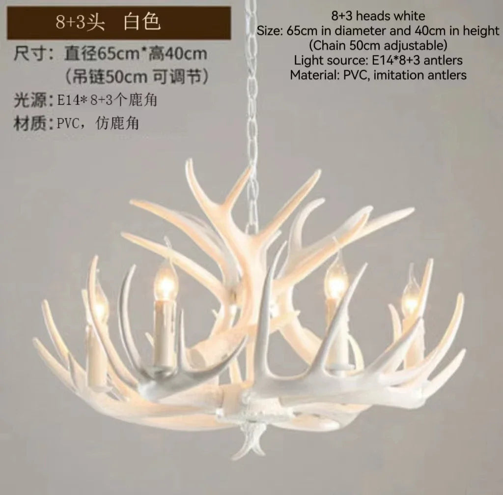 DecorBites™ Antler Branch Ceiling Chandelier: Retro Industrial Style Lighting for Indoor Spaces