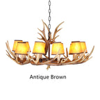 DecorBites™ Antler Resin Chandelier: American Country Retro Style LED Hanging Lamp