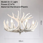DecorBites™ Antler Chandelier: Resin Deer Horn Pendant Lighting for Home, Restaurant, Hotel