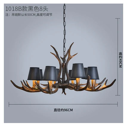 DecorBites™ Antler Chandelier: Country Rustic Vintage Loft Lighting for Bedroom, Dining Room & Restaurant
