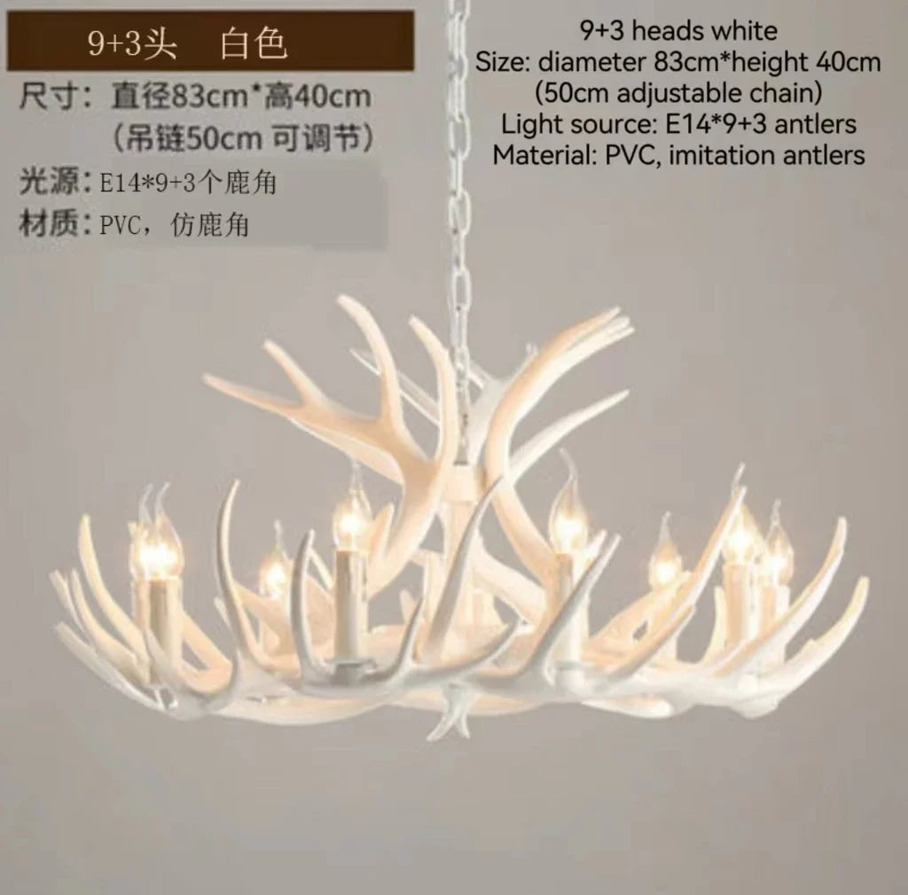 DecorBites™ Antler Branch Ceiling Chandelier: Retro Industrial Style Lighting for Indoor Spaces