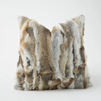 DecorBites™ Ivory Tawny Rabbit Fur Handmade Throw Pillow Covers - Modern Luxury Decor