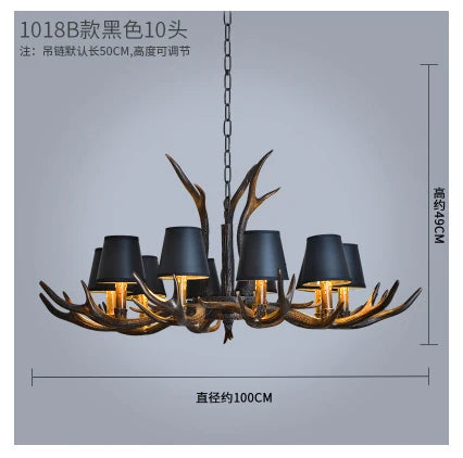 DecorBites™ Antler Chandelier: Country Rustic Vintage Loft Lighting for Bedroom, Dining Room & Restaurant