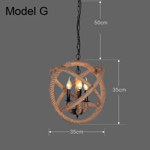 DecorBites™ Industrial Rustic Pendant Lights Indoor Lamp for Living Dining Room Home Décor